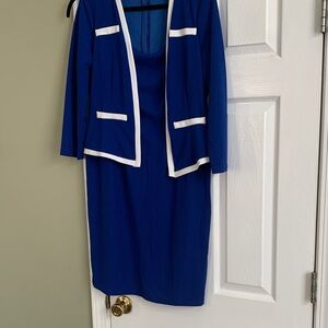 Blue Dress with White Trim